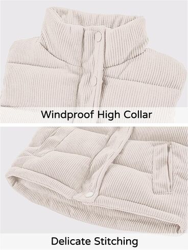 Happy Cherry Girls Corduroy Down Vest Kids Winter Warm Quilted Jacket Toddlers Sleeveless Coat Outerwear 1-8 Years in Kuwait