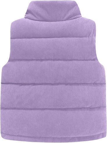 Happy Cherry Girls Corduroy Down Vest Kids Winter Warm Quilted Jacket Toddlers Sleeveless Coat Outerwear 1-8 Years in Kuwait