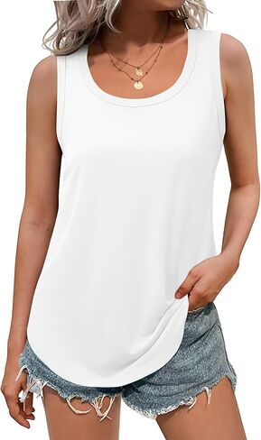 Zeagoo Womens Loose Fit Tank Tops Summer Scoop Neck Tops Casual Flowy Sleeveless Tunic Shirts 2025 in Saudi Arabia