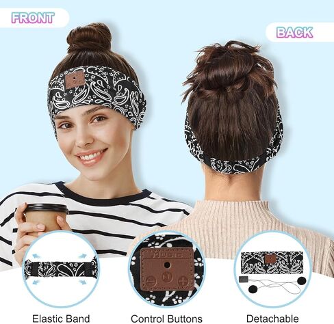 Headband Headphones 2024 Bluetooth Headband with Ultra-thin HD Speakers, Perfect for Yoga Running Workout Travel Sports Unique Presents - Gray in Saudi Arabia