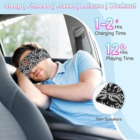 Headband Headphones 2024 Bluetooth Headband with Ultra-thin HD Speakers, Perfect for Yoga Running Workout Travel Sports Unique Presents - Gray in Saudi Arabia