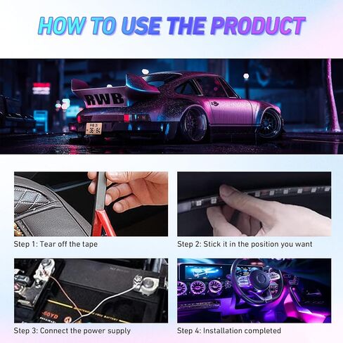 Car Led Lights Waterproof Truck Bbed Light Strip Car Underglow Lights Interior Running Board Lights for Trucks Led Tailgate Light Bar 60 inch 12V LED Lights (Without Remote Control, 120cm) in Saudi Arabia