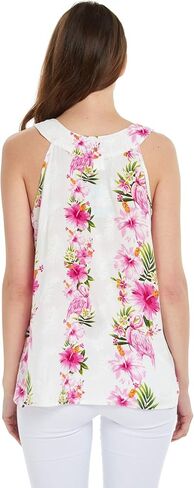 Hawaii Hangover Women's Hawaiian Tank Top in Pink Hibiscus Vine in Kuwait