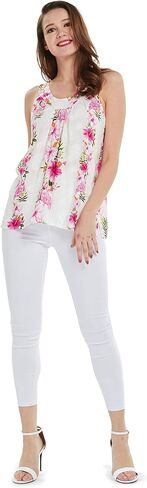Hawaii Hangover Women's Hawaiian Tank Top in Pink Hibiscus Vine in Kuwait