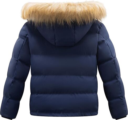 WULFUL Boy's Winter Coats Waterproof Fleece Lined Puffer Jackets Kids Thicken Outerwear With Detachable Hood in Kuwait