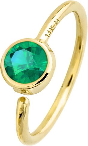 20G 14K Gold Emerald Nose Hoop Ring 0.015-0.11 carat Bezel Set Emerald 8mm Twist-open Nostril Ring Cartilage Hoop Tragus Ring Unisex in Kuwait