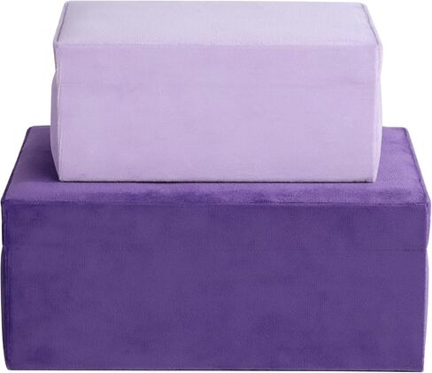 HofferRuffer Velvet Jewelry Boxes Decorative Boxes, Storage Accessory Organizer Boxes with Elegant Handle Decor, Classic Velvet Set of 2 Pieces (Purple) in Kuwait