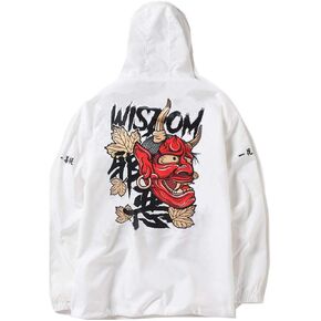 perdontoo Mens Casual Lightweight Drawstring Hooded Windbreaker Jacket (X-Large, White-3)
