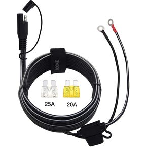 10FT 14AWG Ring Terminal to SAE Harness Quick Connect/Disconnect Assembly, 20A Fuse