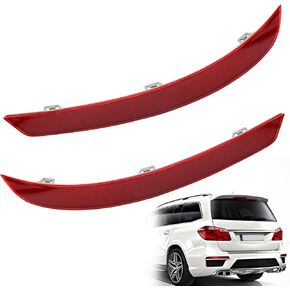 2 PCS Rear Bumper Reflector Compatible with Mercedes-Benz X166 GL GL350 GL450 GL500 GL550 GL63 AMG 2013-2016 GLS450 2017-2019 Replace A1668200474 1668200474 A1668200374 1668200374