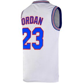 Mens Basketball Jersey #23 Space Movie Jersey White/Black/Blue