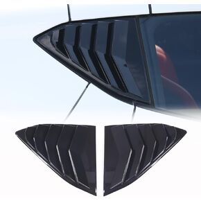 Rear Side Window Louver Cover Compatible with Corvette C8 Stingray 2020-2023, Side Window Louvers Air Vent Shades Cover Trim, Rear Quarter Window Cover Trim Pair (Piano Black)