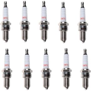 D8TC High-Performance Spark Plug for 125cc-250cc Chinese ATV,DirtBike,Go Kart,Moped,Scooter, GY6 Engine 10pcs