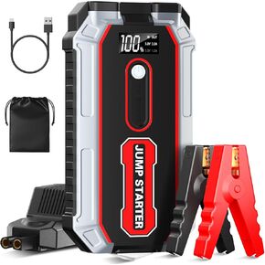 Car Battery Jump Starter, 2000A Jump Starter Battery Pack for Up to 7.0L Gas & 5.5L Diesel Engines, 12V Portable Jump Box with 3-Modes Flashlight, LCD Display, USB Ports, and Jumper Cables