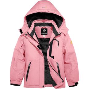 GEMYSE Girl's Waterproof Ski Snow Jacket Fleece Windproof Winter Jacket with Hood