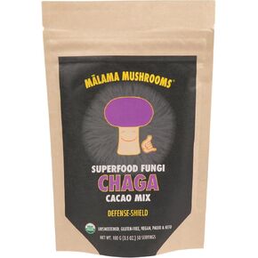 8-Mushroom Hot Cacao Mix by Malama, Organic Fruiting Body Mushroom Blend featuring Lion's Mane, Reishi, Cordyceps, Chaga, Turkey Tail, Superfood Adaptogenic Unsweetened Mushroom Cacao Mix
