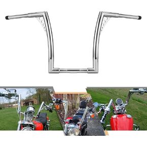 WeiSen 10" Ape Hanger Handlebar, 1 1/4" Handle Bar Compatible with Harley Sportster Softail Dyna Touring Road Glide King Models 1984-2024 Chrome