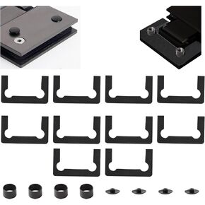 Gasket Replacement Kit for Hinges, 20PCS Rubber Shower Doors Hinge Replacement Part Black Anti-Slip Gasket Glass Hinge Replacement Kit