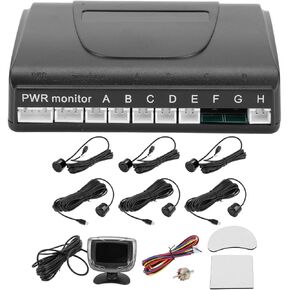 Auto Vehicle Reverse Backup Radar System LCD Distance Display Reverse Parking Sensors Distance Detection 6 Parking Sensors Gray