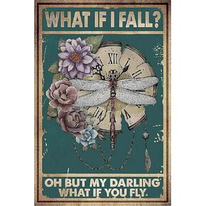 Bestylez Cottagecore Gifts Dark Vintage Cottagecore Wall Decor - Fall Decor - Cottagecore Home Forest Room Bedroom Kitchen Decor - What If I Fall Sign, 12 x 8 Inch (954)