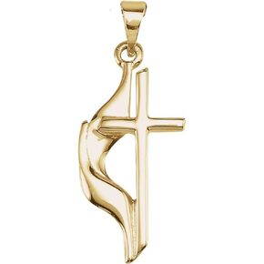 Jewels By Lux 10K Yellow Gold 19x10mm Methodist Cross Pendant