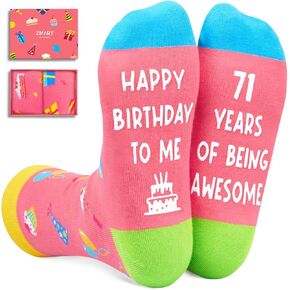 Zmart 75th Birthday Gift ideas Socks - Best Gifts for 75 Year Old Man Woman, 75th Birthday Gifts for Elderly Pink