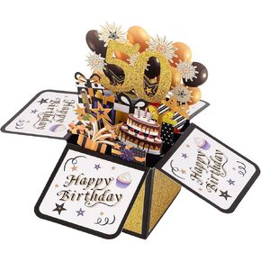 Happy 60th Birthday Pop-Up Card, Multicolored 60 Year Old Birthday 3D Cards with Envelopes Cool Sixty Birthday Popup Box Best 60th Birthday Gift Ideas for Men Women