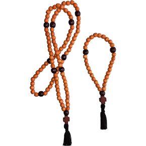 Christian Orthodox Komboskoini Prayer Rope Oak Wooden Chotki 30 100 Knots Wood Cross Pray Set Brown