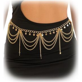 Summer Beach Tassel Waist Chain Belt Bikini Muti-layered Waist Chains Jewelry Sexy Belly Body Chain Dress Outfit Waist Belt Summer Body Jewelry for Women
