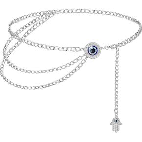Multilayer Waist Chain Metal Chain Belt Belly Link for Dresses Jeans
