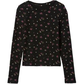 GAP Girls' Long Sleeve Ribbed Henley Top Shirt