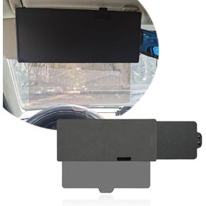 1 PC Car Anti-Glare Sun Visor Extender, 12.2" x 5.9" Sun Visor Clip-on Retractable Multifunctional Sun Protection Visor, Snow Blindness Astigmatism UV Protector, Universal for Cars (Gray)