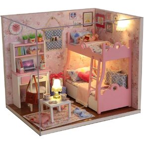 Flever Dollhouse Miniature DIY House Kit Creative Room with Furniture for Romantic Artwork Gift(Kitten Diary)
