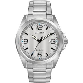 Citizen Men's Eco-Drive Weekender Garrison Field Watch in Stainless Steel, Silver Dial (Model: AW1430-86A)