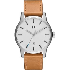MVMT Classic II - Vintage Men’s Wristwatch - Minimalist Watch - Stainless Steel Water-Resistant Watch 5 ATM/50 Meters - Premium Leather Men’s Watches - Interchangeable Bands - 44mm
