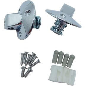 14 PCS/SET Sunvisor Support Brackets chrome Brackets with screws and bushing Compatible with Chevrolet Oldsmobile Pontiac Buick models 1964-1973