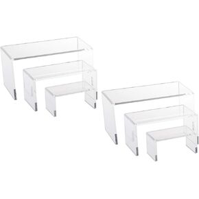N'ice Packaging 3 Piece Acrylic Riser Set (Medium Rectangle)