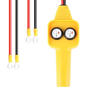Winch Hand Control Assembly, Crane Push Button Switch, for 1500lbs to 5000lbs 12V UP-Down Crane Pendant Hand-held Control Station Replacement (Yellow)