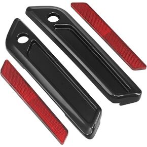 Saddlebag Hinge Latch Covers Fit for Harley Touring Street Electra Road Glide King FLHX FLHR FLTRX FLTRX Ultra FLTRU FLHTCU FLHTKSE 2014-2024 (Red+Chrome)