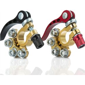 1 Pair Car Battery Terminal Connectors, Quick Release Battery Connectors, Cable End Connector Compatible with Car, Truck, Boat etc, Top Post Battery Terminals End Clamp Set by KeeRoarin