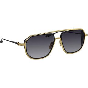 Dita INTRACRAFT DT DTS165 A-01 Yellow Gold/Black Iron Metal Navigator Sunglasses Grey Gradient Lens, 59-15-130