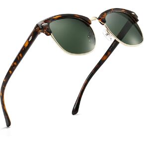 SUNGAIT Classic Half Frame Retro Sunglasses with Polarized Lens