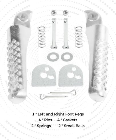 Pegs for Bike,Car Accessories Foot Pegs,Bike Foot Pegs,Mini Bike Parts,Mini Bike Foot Pegs Foot Rest Kit,Foot Pegs Footrest Bracket Foot Pedal for 79cc 97cc 100cc 3.0hp 196cc 200cc 6.5hp (Silver) in Saudi Arabia