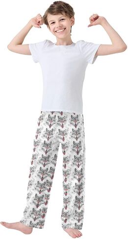 ALAZA Red Eye Wolf Pajama Lounge Pants Long Sleep Pajama Bottoms with Pockets in Saudi Arabia