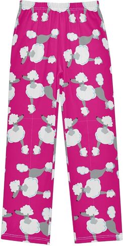 Boys Pajama Pants Cartoon Boston Terrier Paw Grey Elastic Waist Lounge Pajama Bottoms with 2 Pockets Soft Sleep Pjs XL in Saudi Arabia