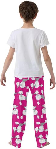 Boys Pajama Pants Cartoon Boston Terrier Paw Grey Elastic Waist Lounge Pajama Bottoms with 2 Pockets Soft Sleep Pjs XL in Saudi Arabia