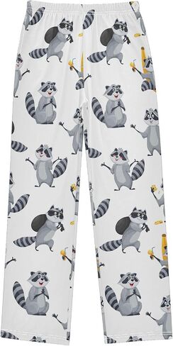 Boys Pajama Pants Cartoon Boston Terrier Paw Grey Elastic Waist Lounge Pajama Bottoms with 2 Pockets Soft Sleep Pjs XL in Saudi Arabia