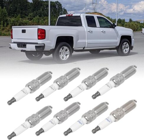 حزمة من 8 شمعات إشعال بلاتينيوم إيريديوم تناسب سيلفرادو 1500/2500/3500 HD تاهو كامارو سوبربان سييرا 1500 يوكون XL إسكاليد يستبدل 91418، ILTR5E11، 12622441، 12625058 in Kuwait