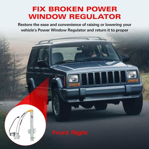 BDFHYK 741-557 Power Window Regulator with Motor Front Right for 2001-2004 Grand Cherokee 2001 2002 2003 2004 01 02 03 04 in Saudi Arabia