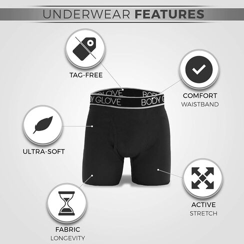 Twist Body Glove Men's Boxer Briefs 6-Pack Micro Modal, Contoured Shape, Soft & Breathable, Comfort Fit Underwear in Saudi Arabia